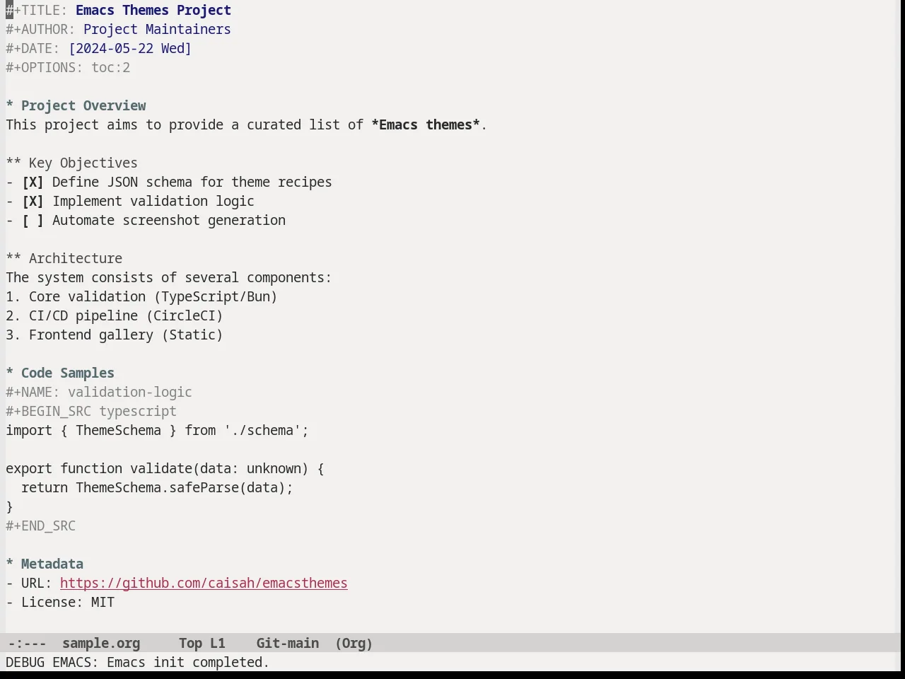 Soft Morning Theme in org-mode
