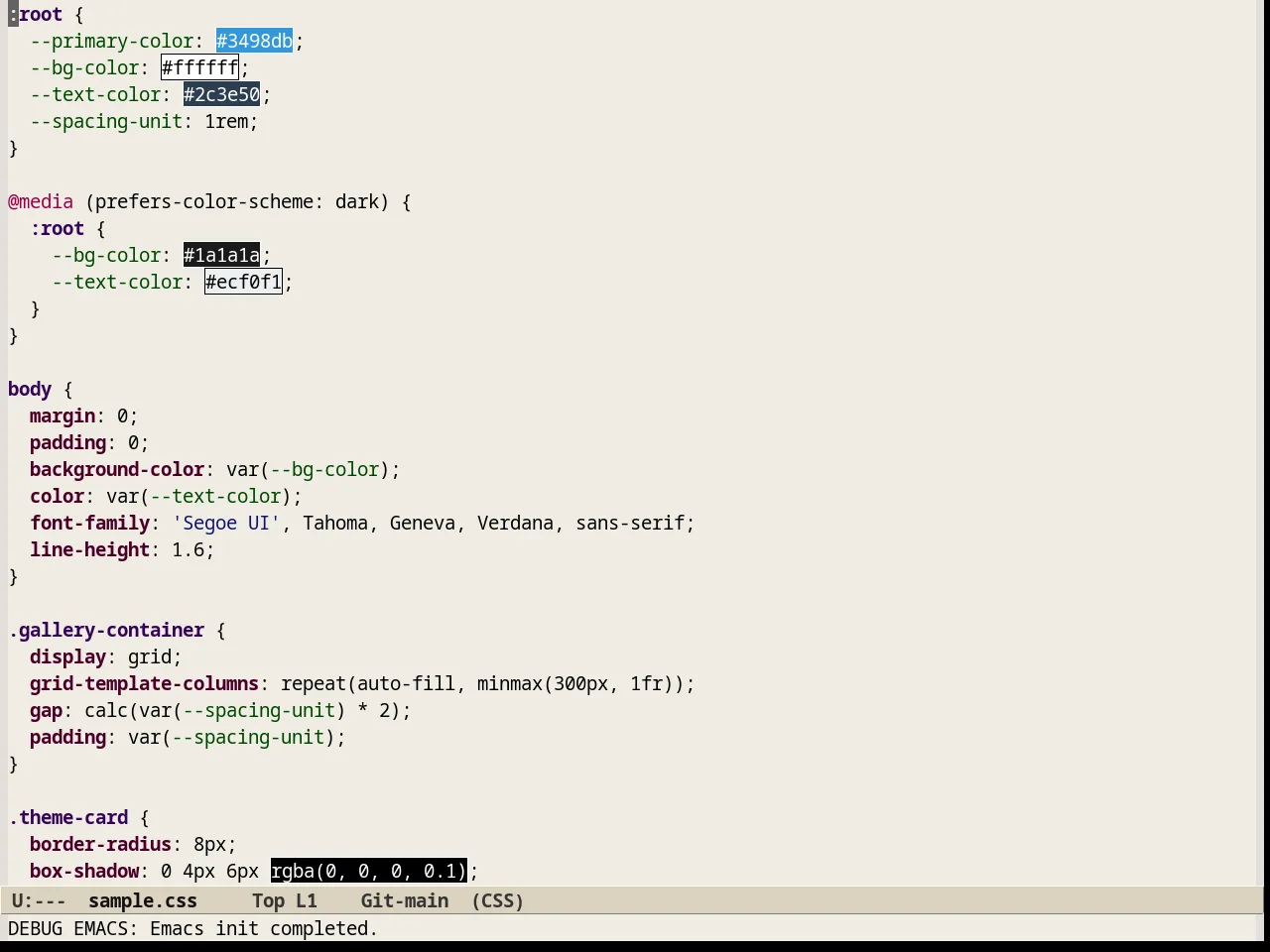 Soft Stone Theme in css-mode