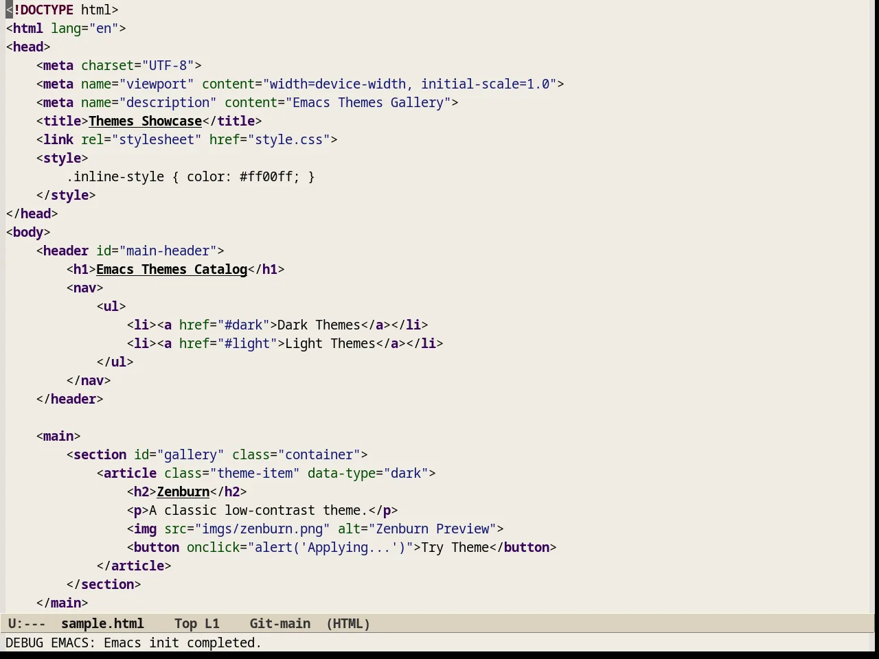 Soft Stone Theme in html-mode