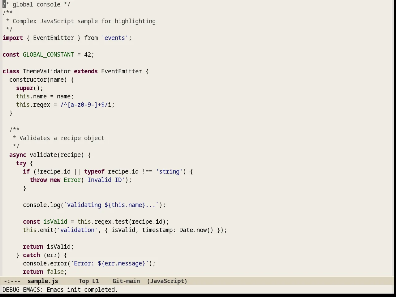 Soft Stone Theme in javascript-mode