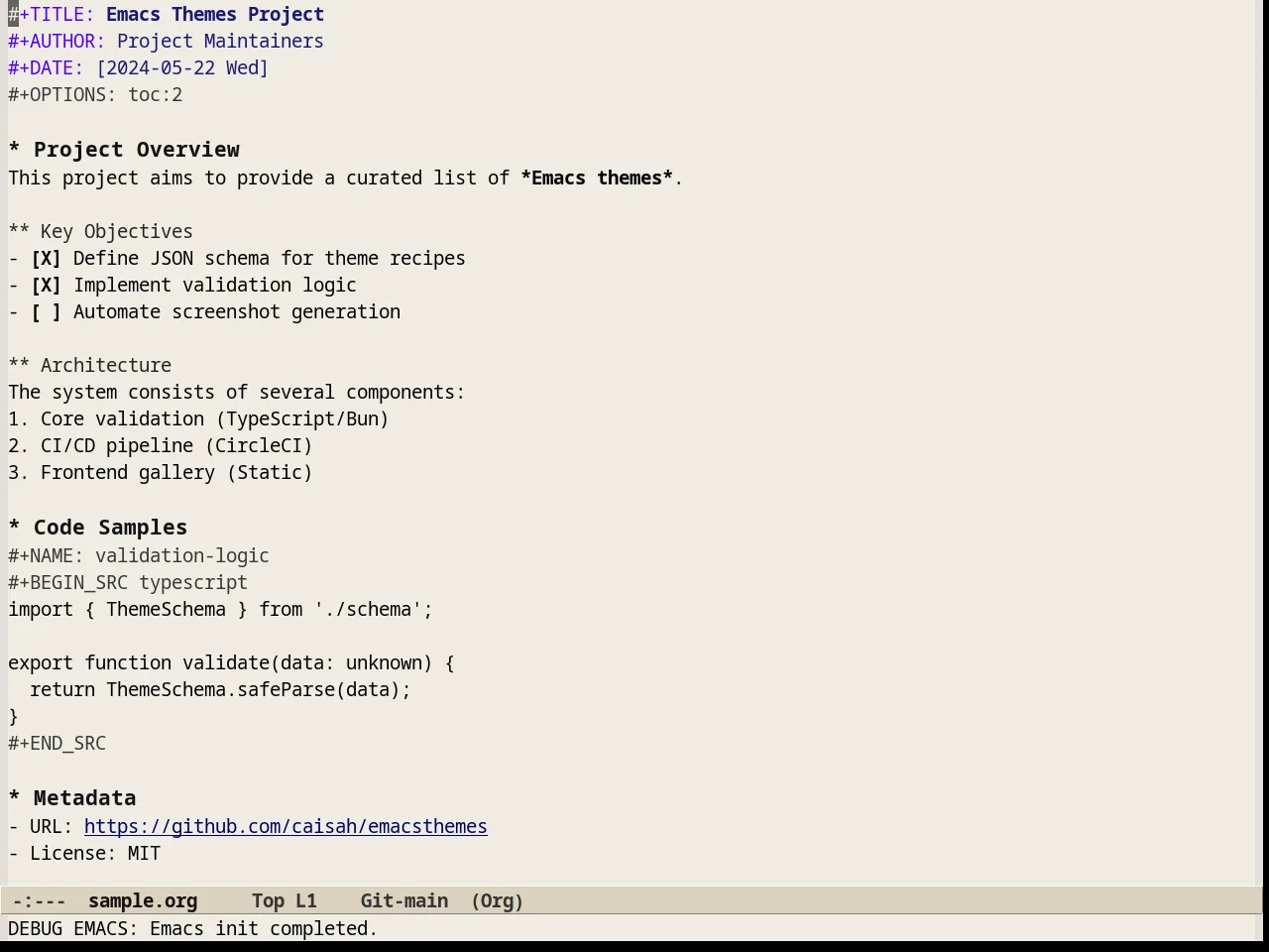 Soft Stone Theme in org-mode