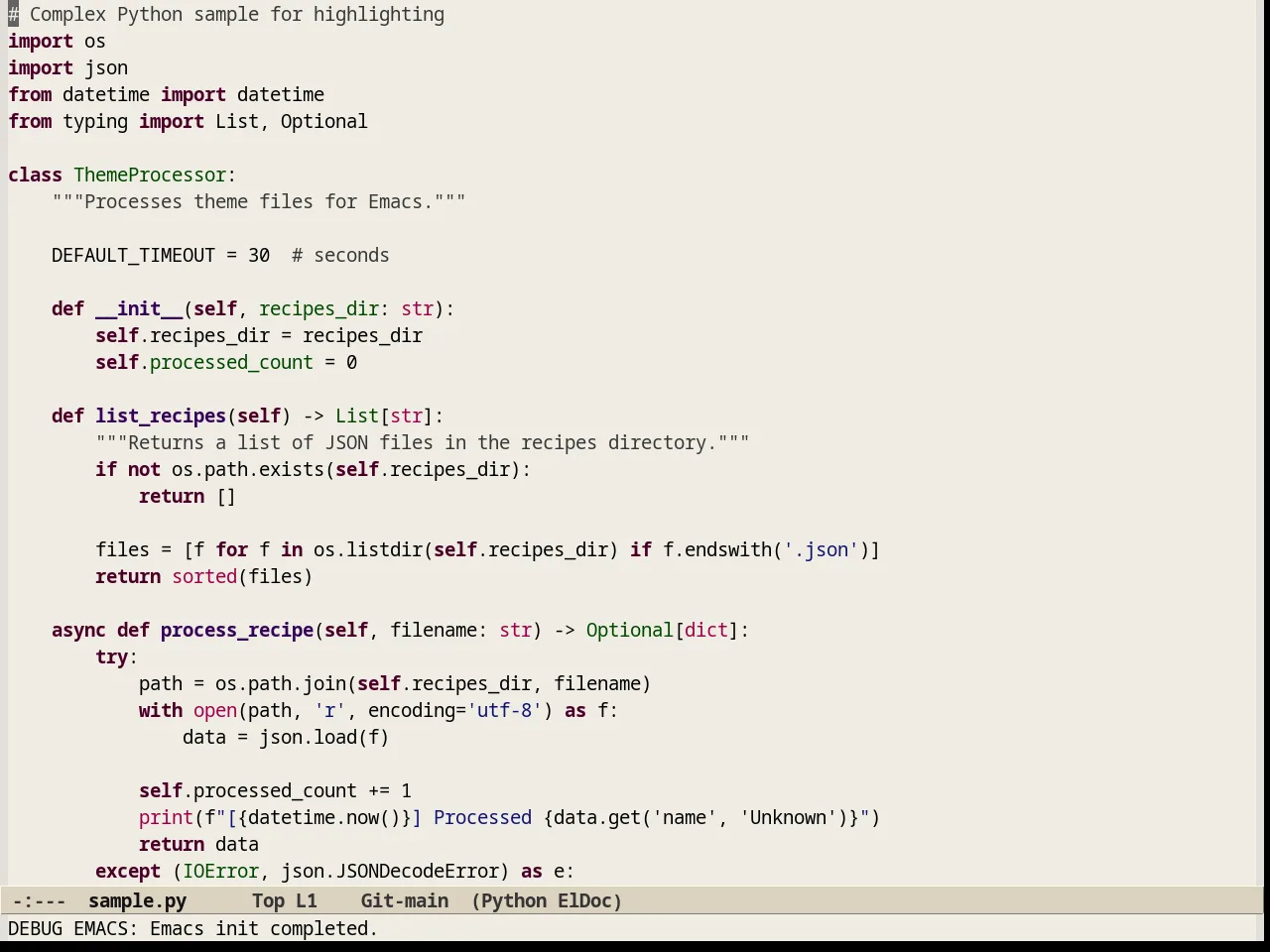 Soft Stone Theme in python-mode