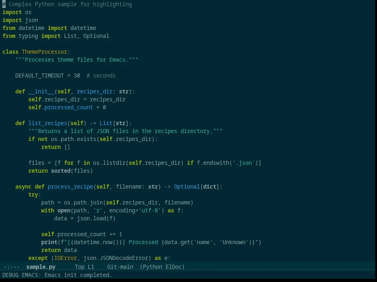 Solarized Dark High Contrast in python-mode