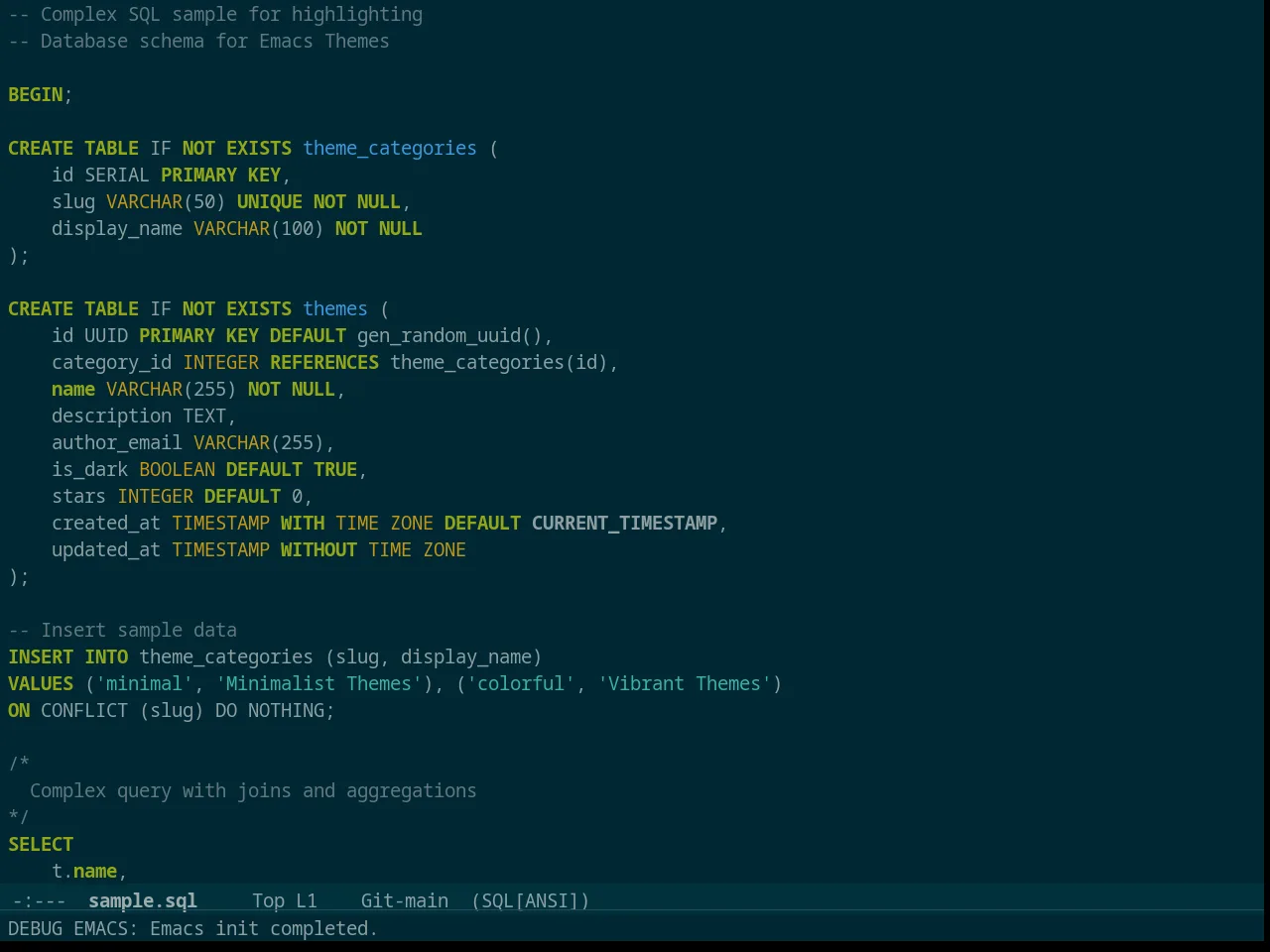 Solarized Dark High Contrast in sql-mode