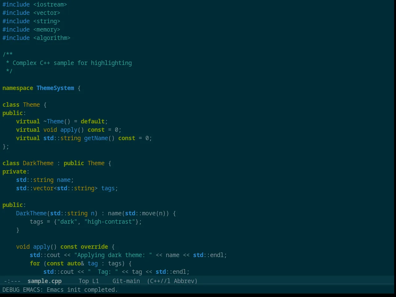 Solarized Dark in c++-mode