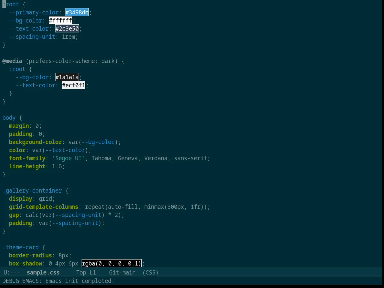 Solarized Dark in css-mode