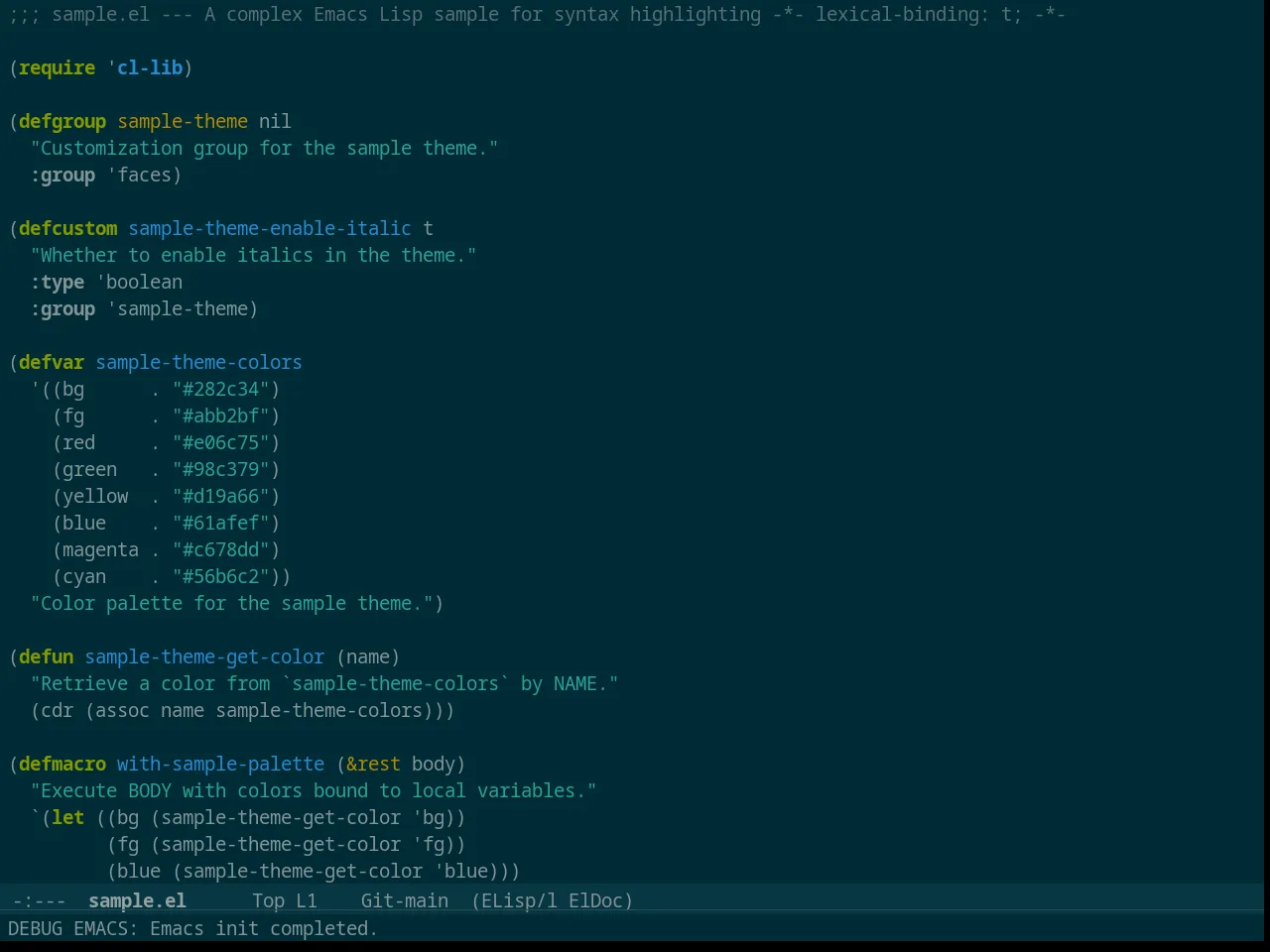 Solarized Dark in emacs-lisp-mode