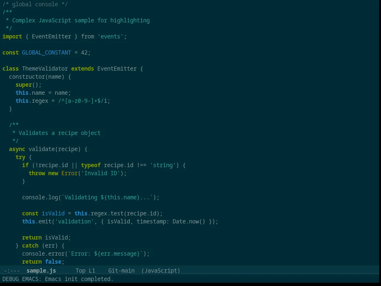 Solarized Dark in javascript-mode