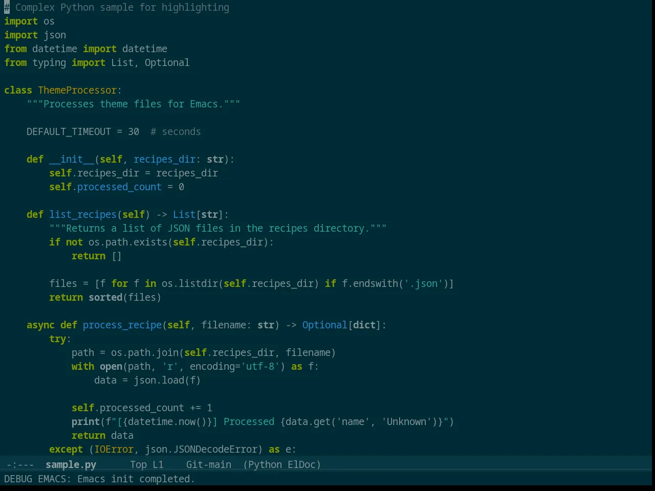 Solarized Dark in python-mode