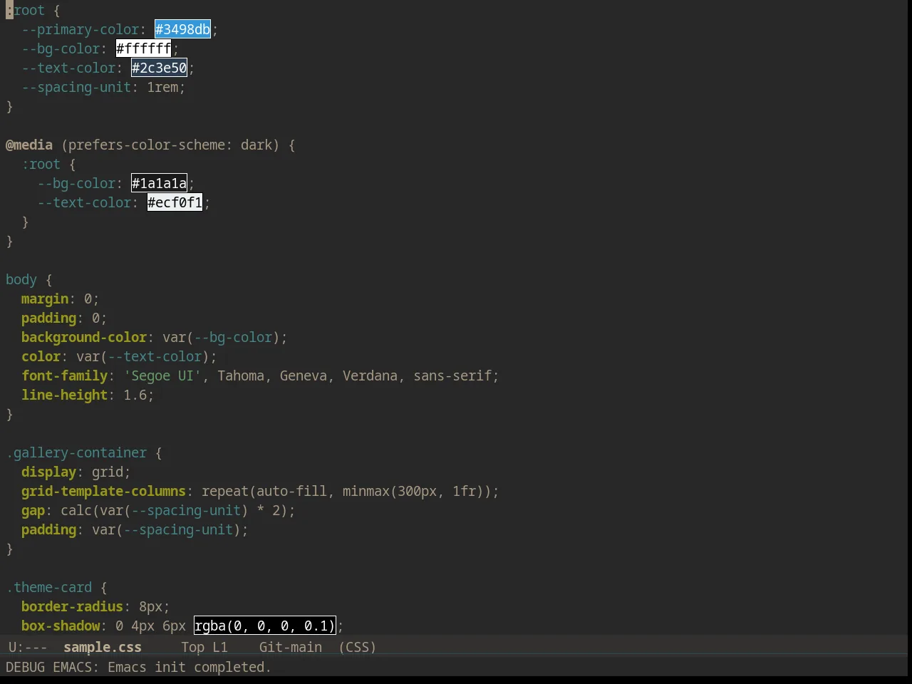Solarized Gruvbox Dark in css-mode