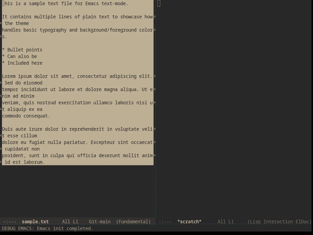 Solarized Gruvbox Dark in fundamental-mode