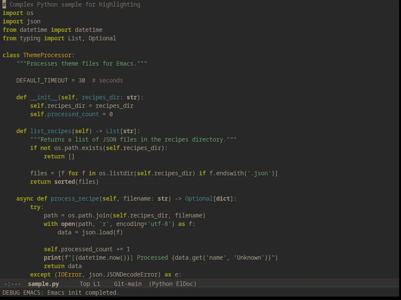 Solarized Gruvbox Dark in python-mode
