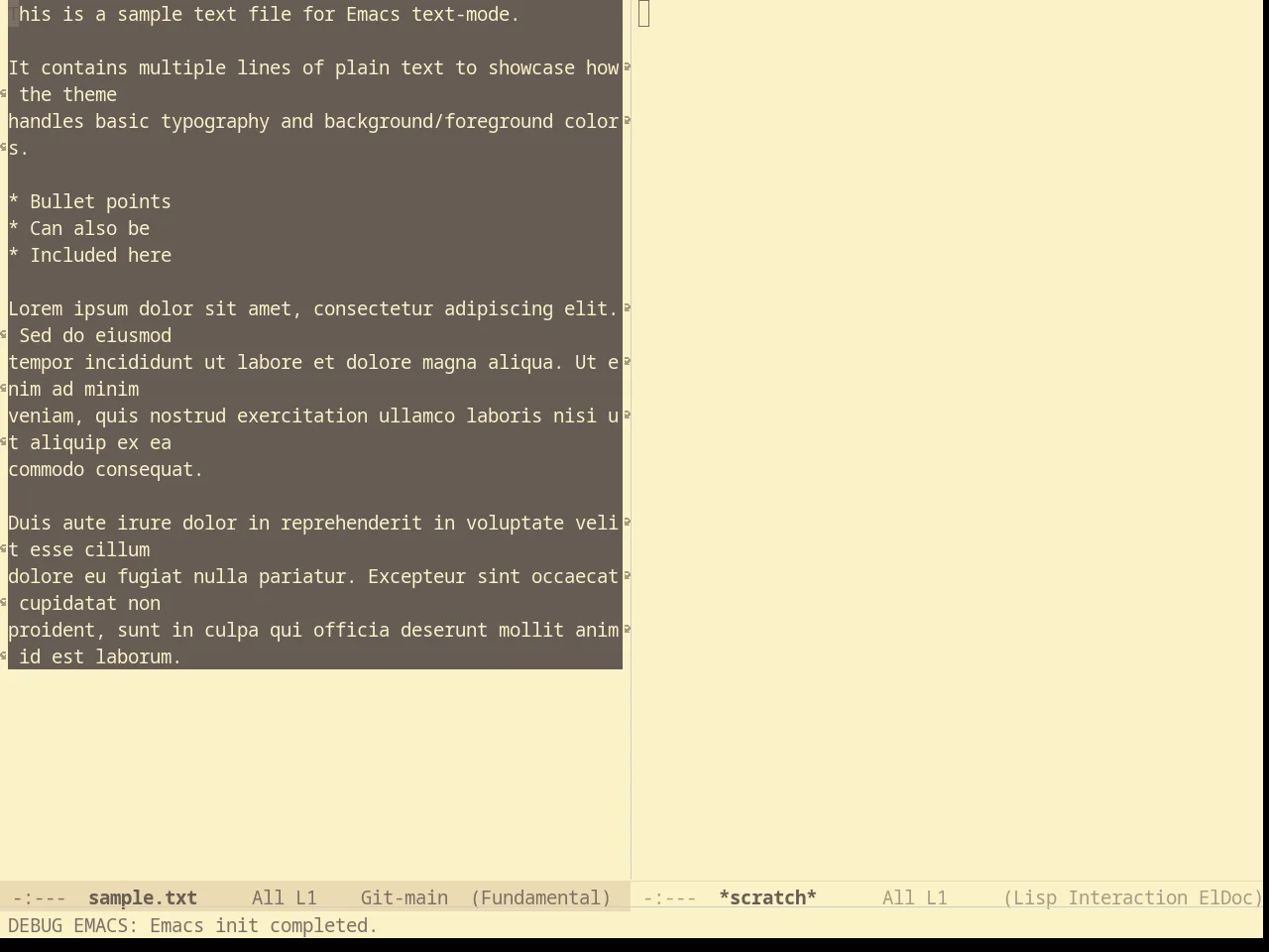 Solarized Gruvbox Light in fundamental-mode