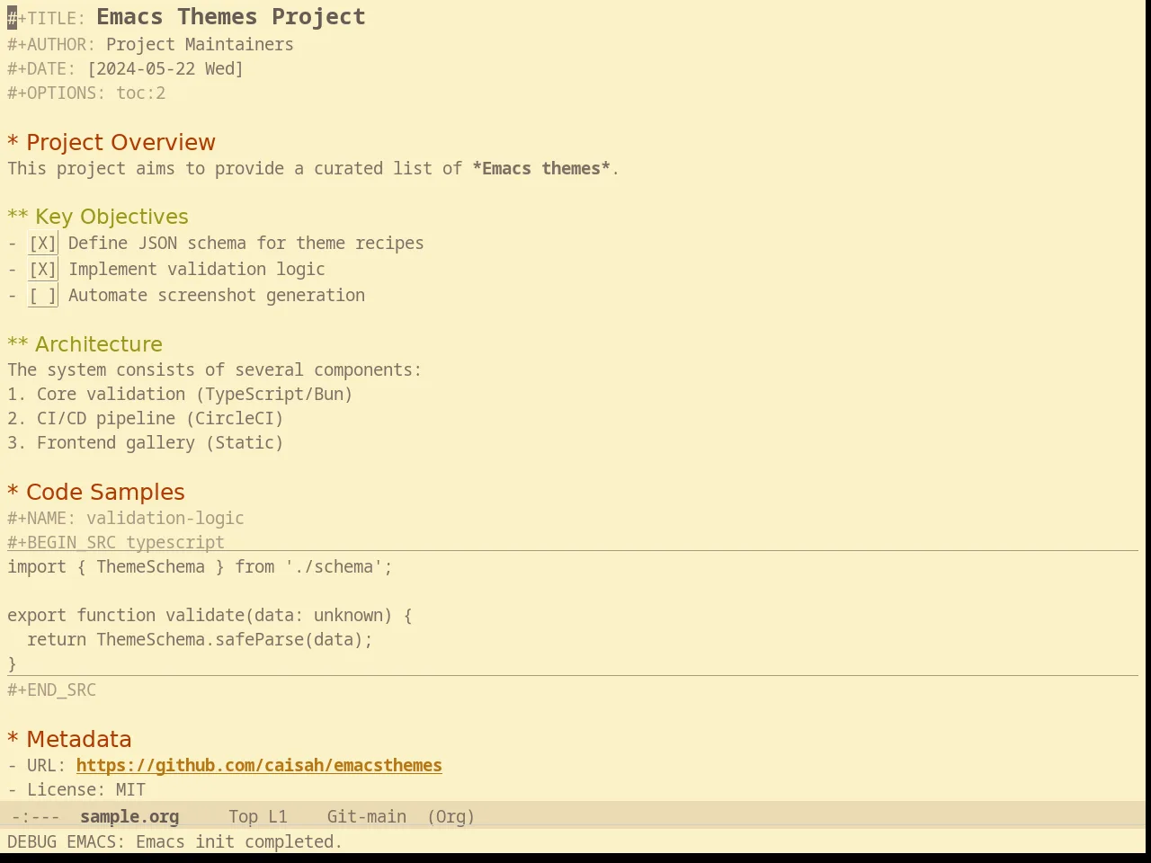 Solarized Gruvbox Light in org-mode