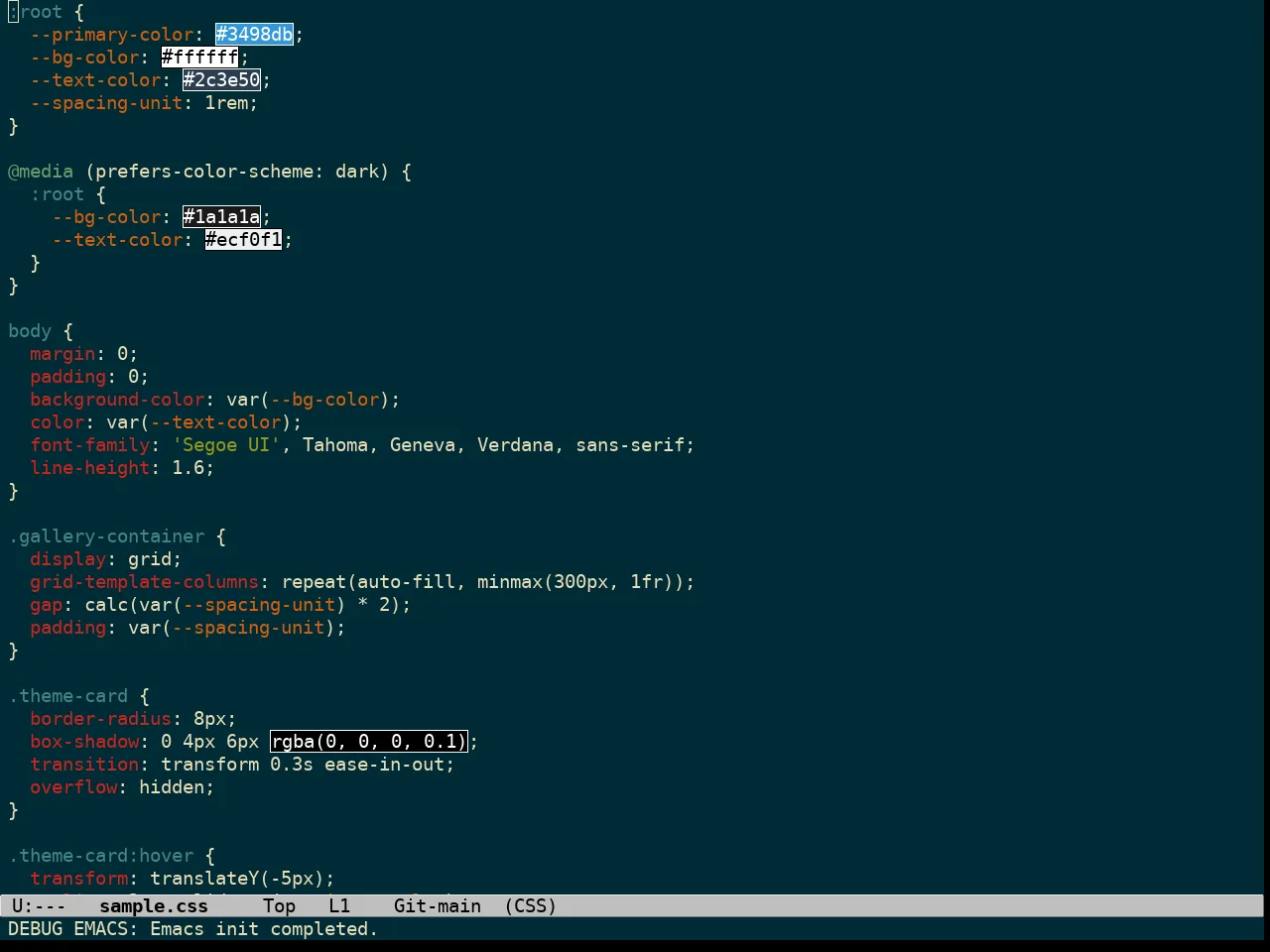 Solarized Gruvbox Theme in css-mode