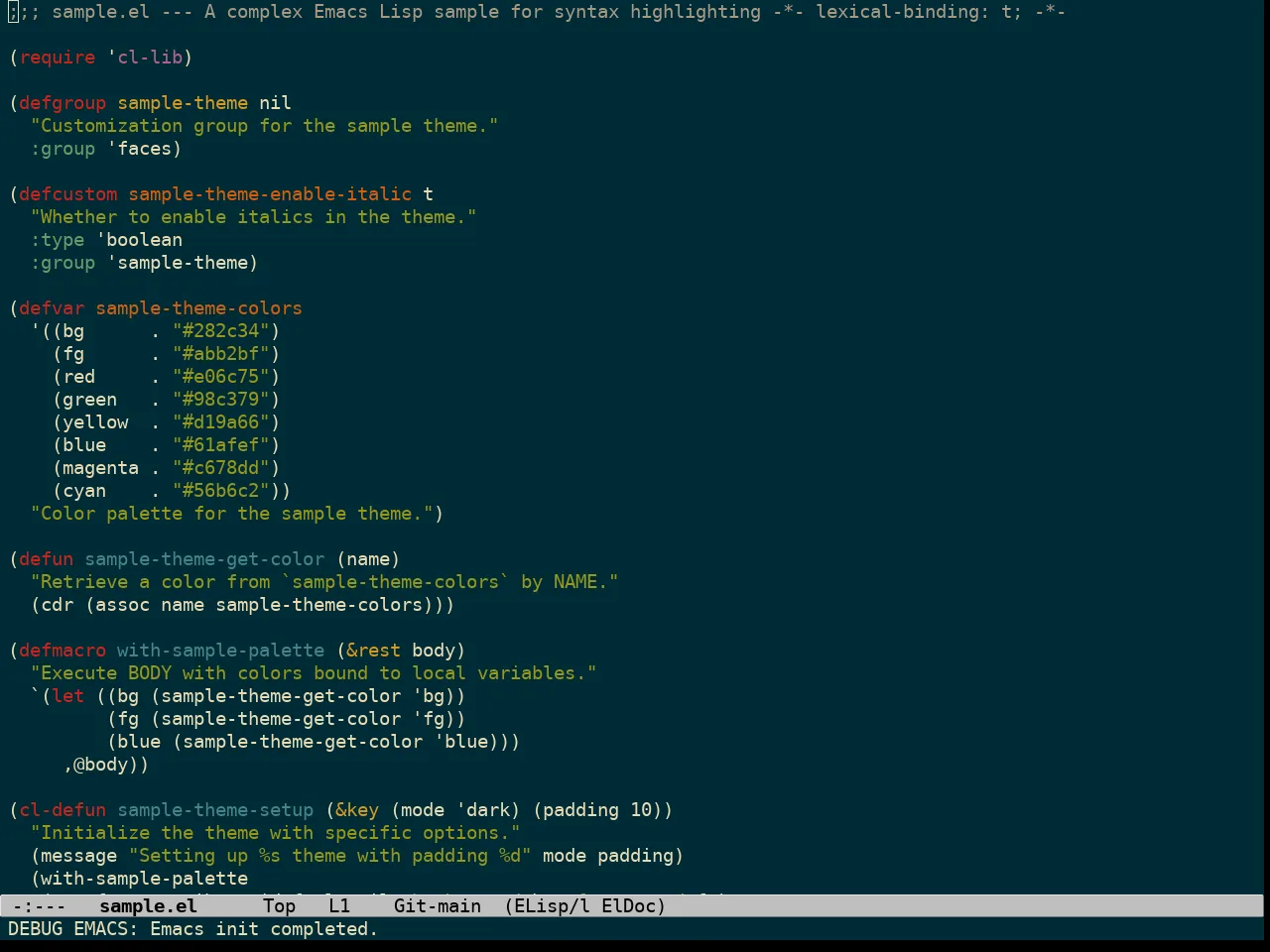 Solarized Gruvbox Theme in emacs-lisp-mode