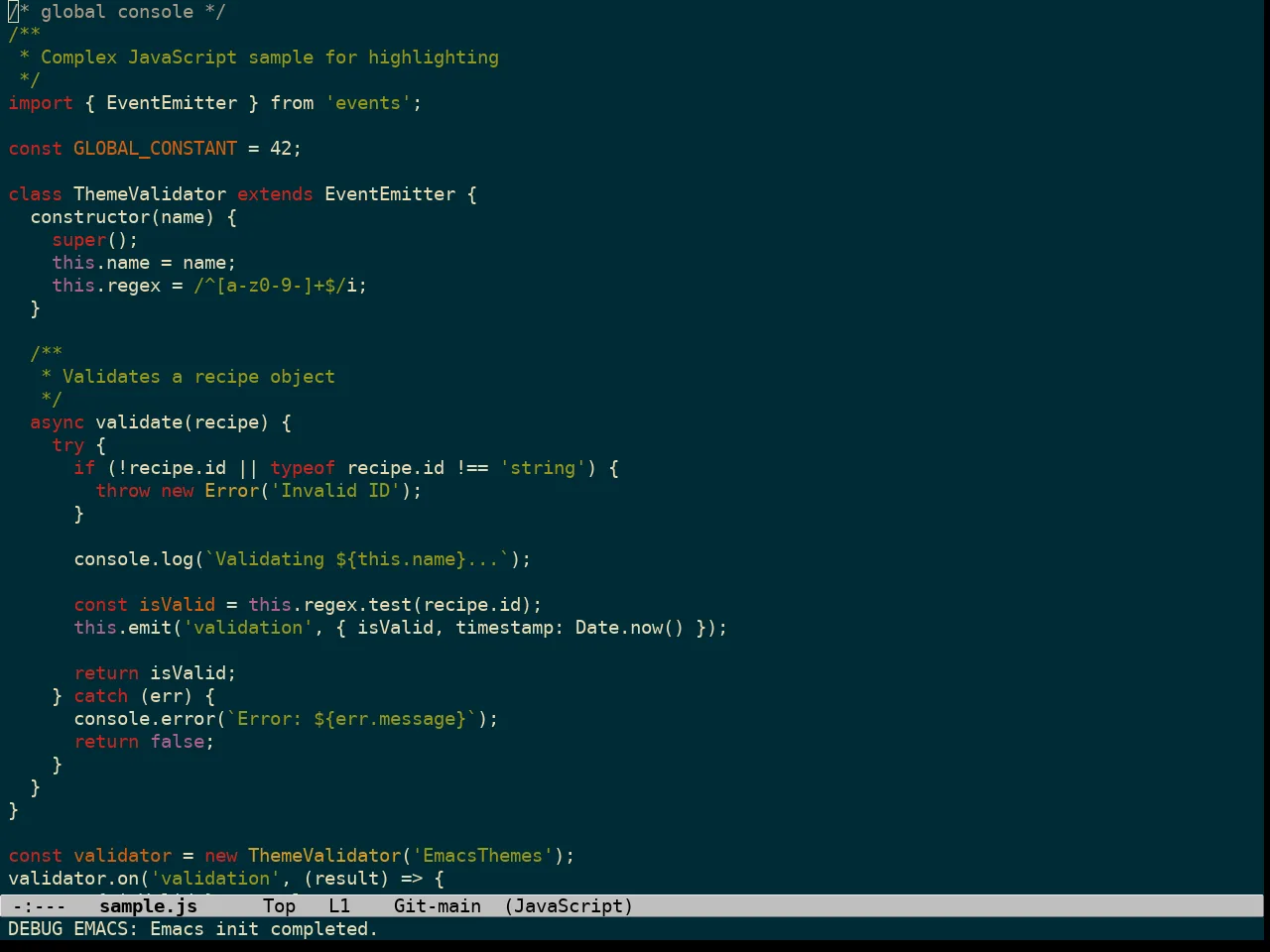 Solarized Gruvbox Theme in javascript-mode