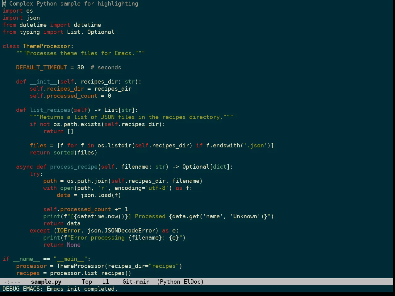 Solarized Gruvbox Theme in python-mode