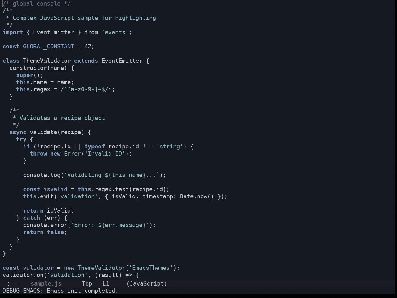Solarized Iceberg Dark Theme in javascript-mode