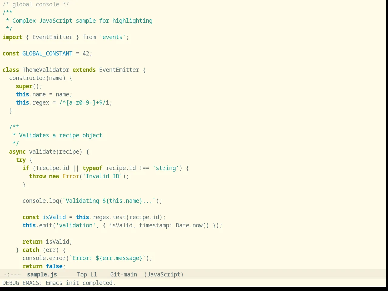 Solarized Light High Contrast in javascript-mode