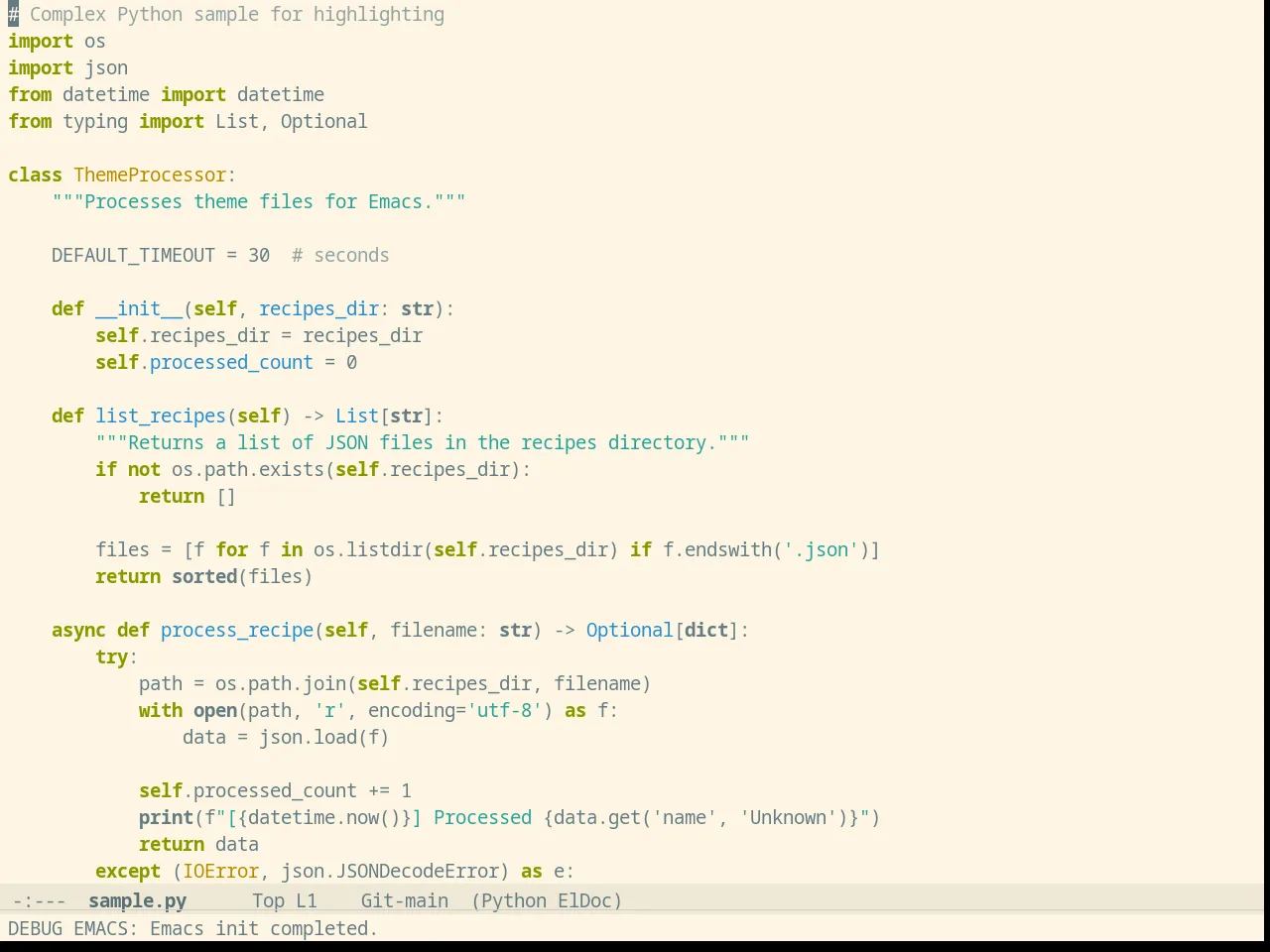 Solarized Light in python-mode