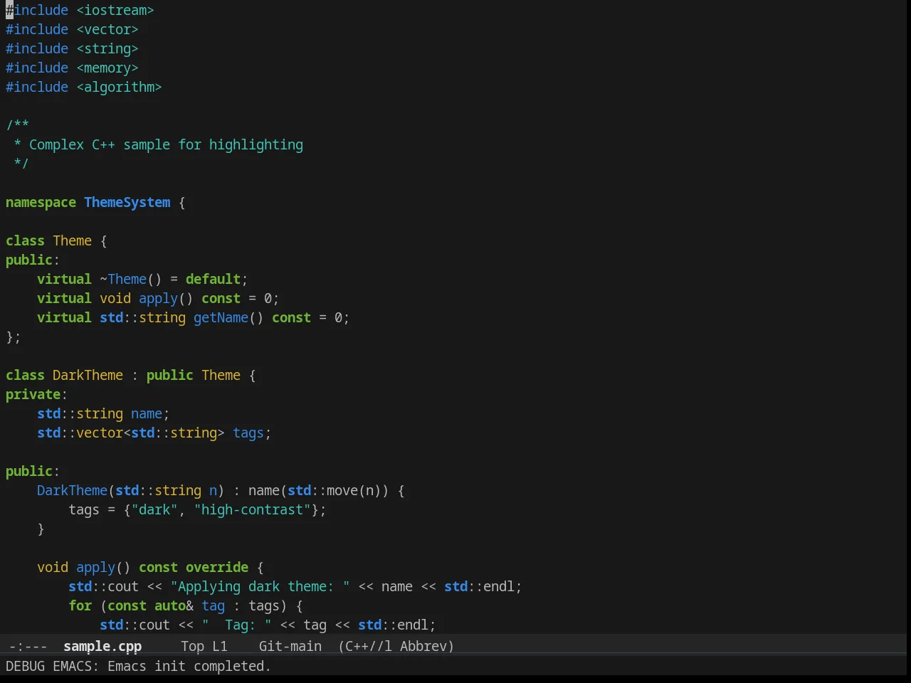 Solarized Selenized Black in c++-mode