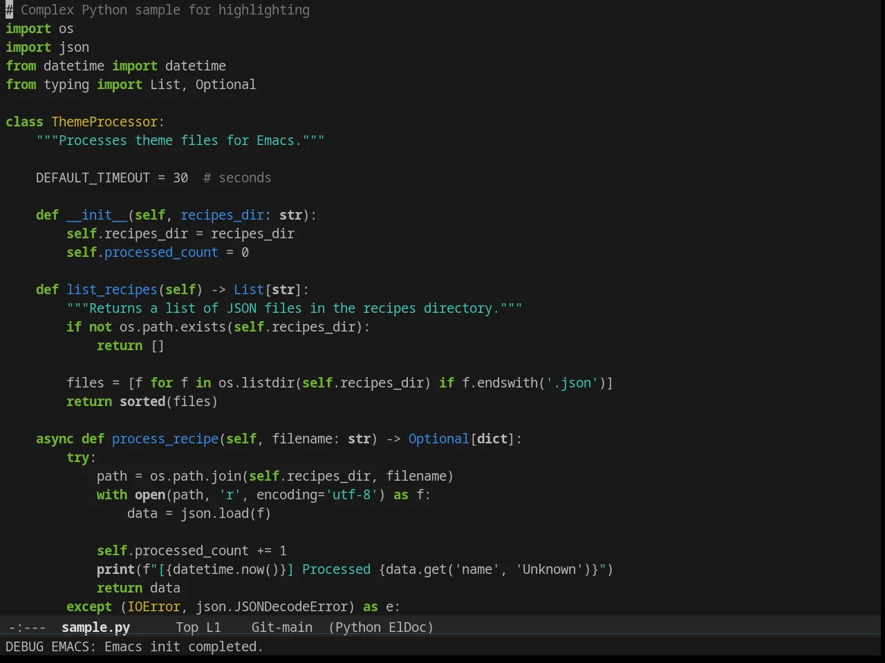 Solarized Selenized Black in python-mode