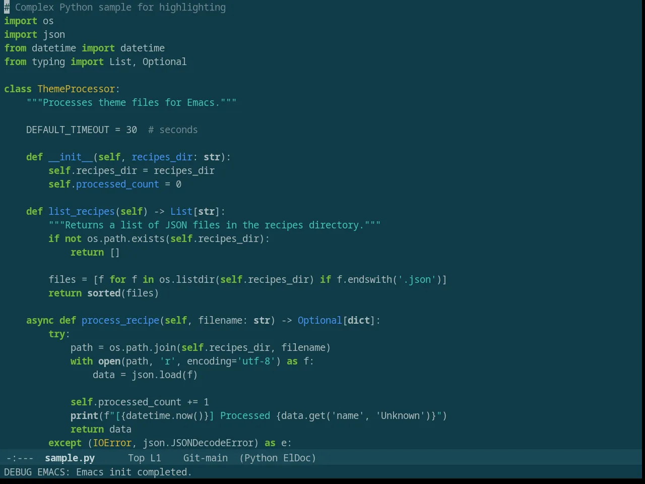 Solarized Selenized Dark in python-mode