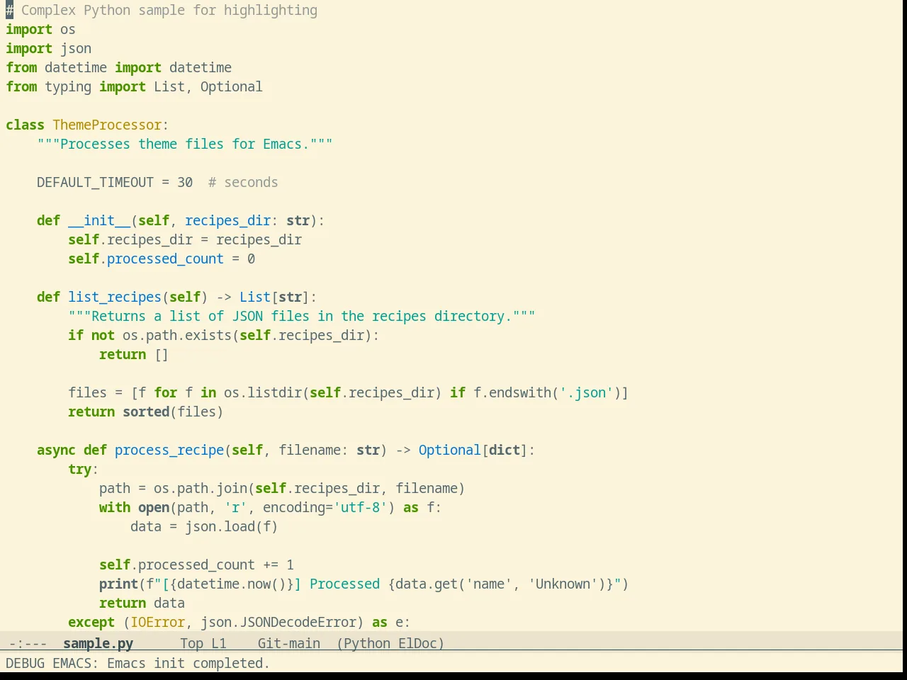 Solarized Selenized Light in python-mode