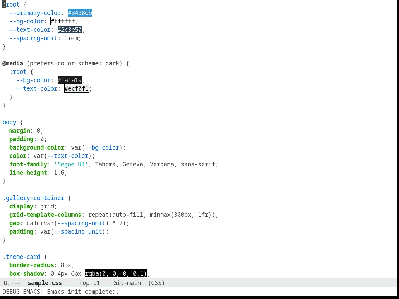 Solarized Selenized White in css-mode