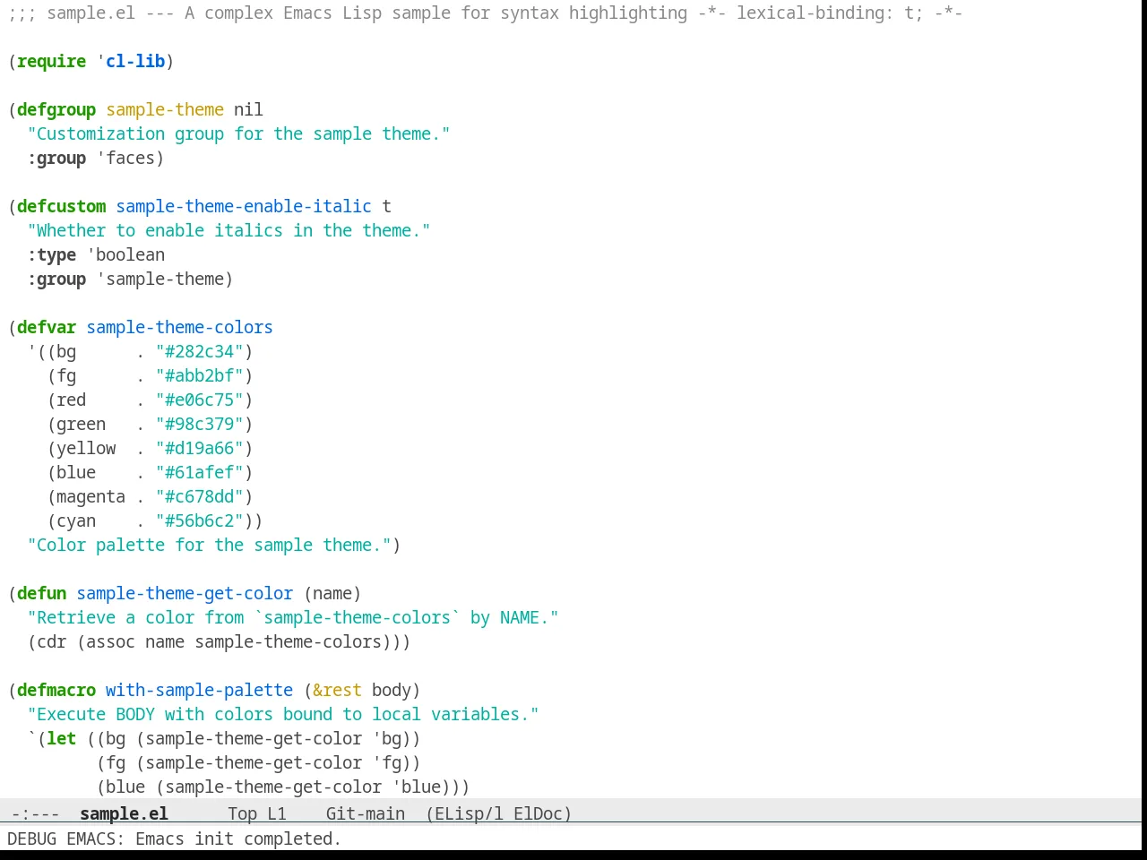 Solarized Selenized White in emacs-lisp-mode