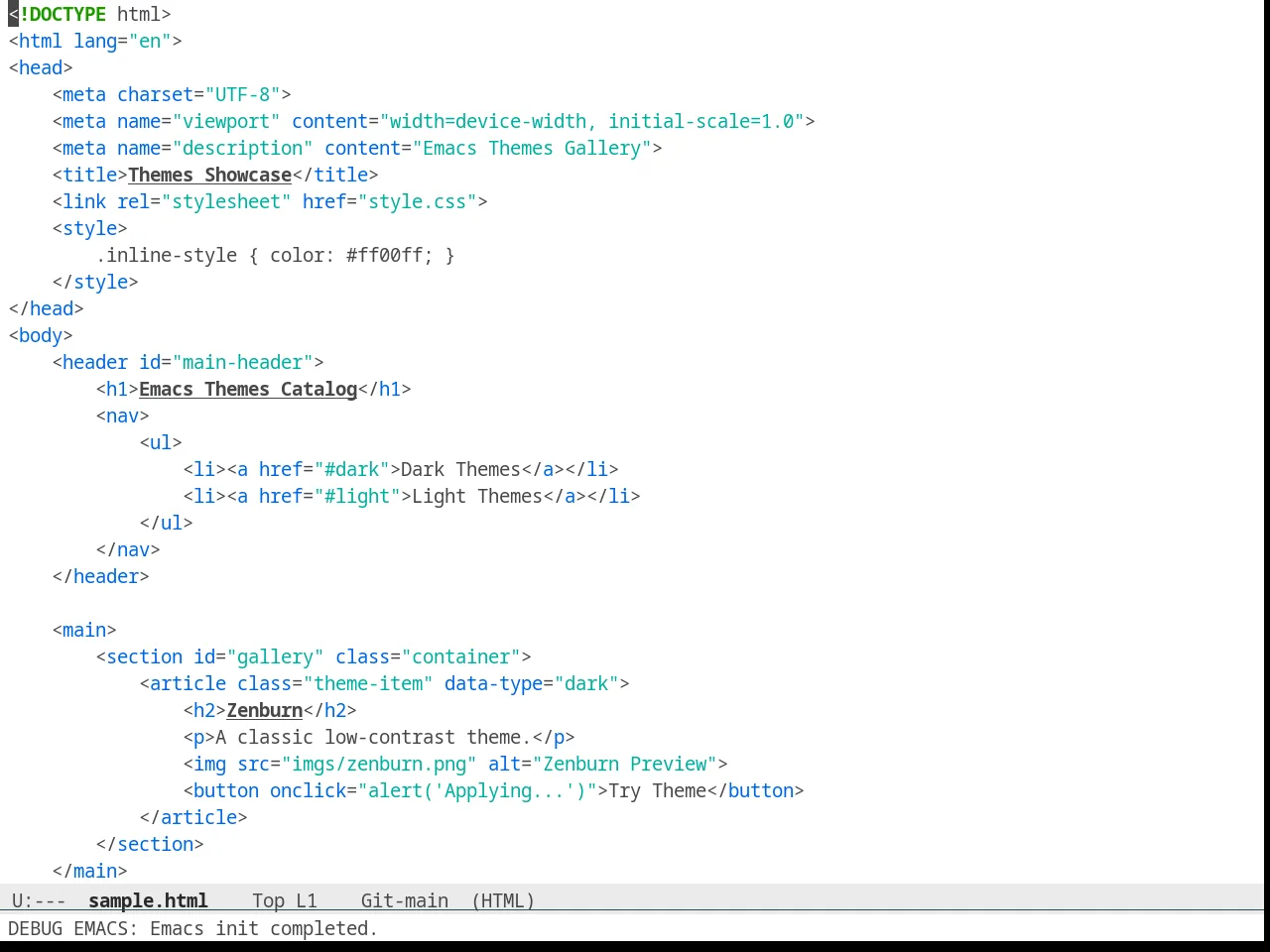 Solarized Selenized White in html-mode