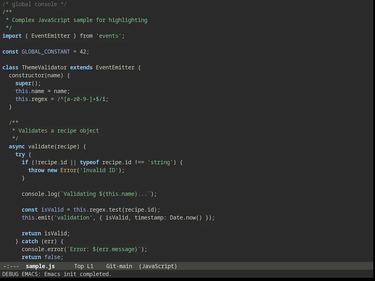 Solarized Wombat Dark in javascript-mode