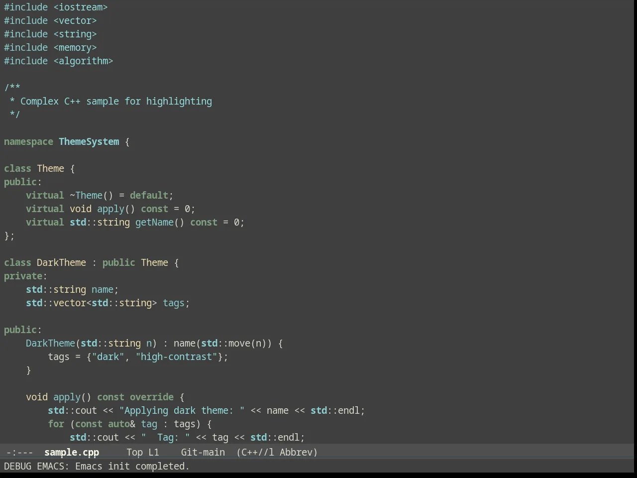 Solarized Zenburn in c++-mode