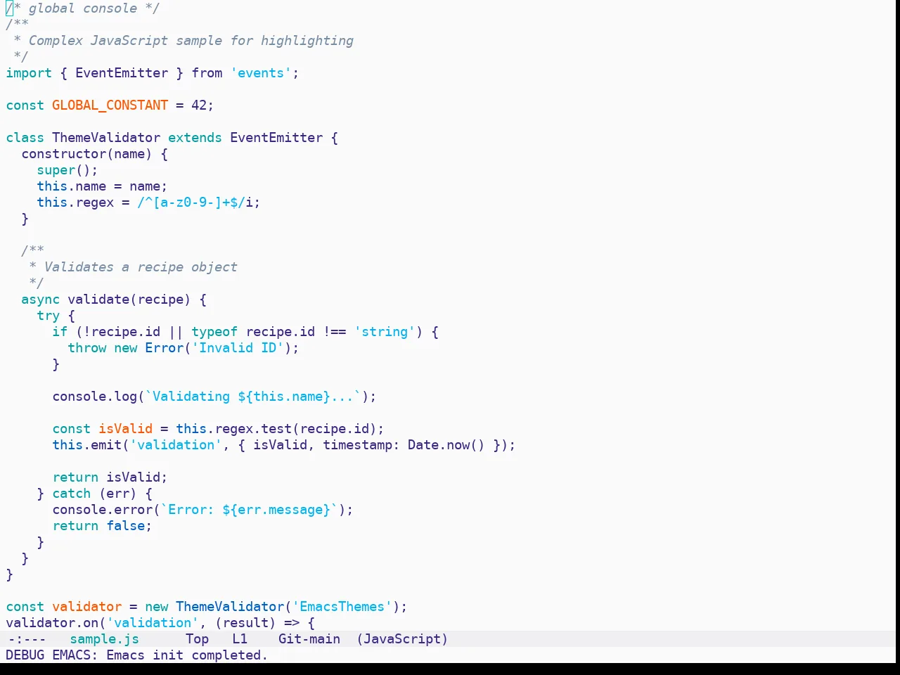 Solo Jazz Theme in javascript-mode
