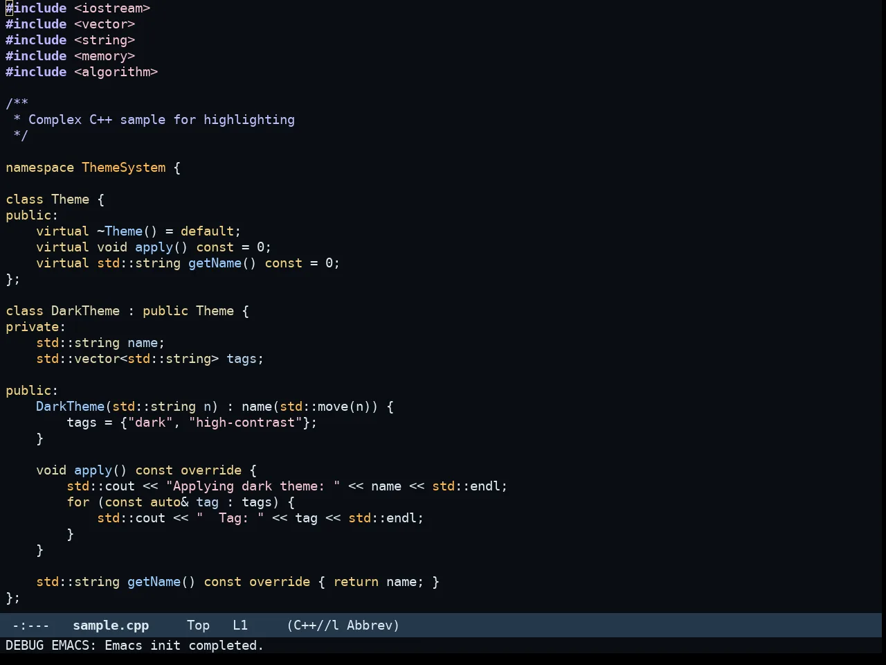 Somnus Theme in c++-mode