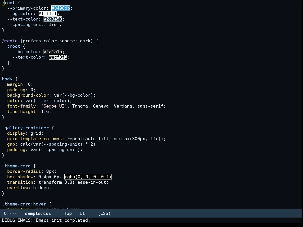 Somnus Theme in css-mode