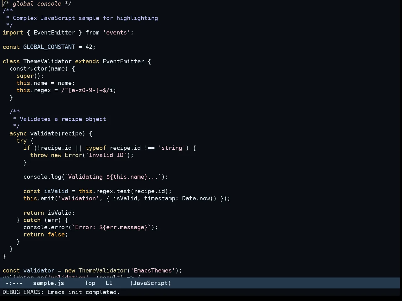 Somnus Theme in javascript-mode