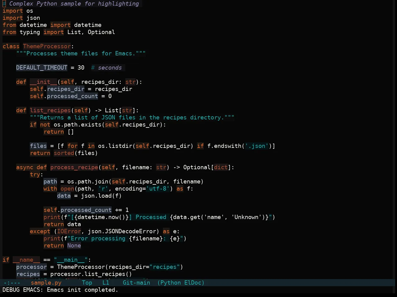 Soothe Darker Theme in python-mode