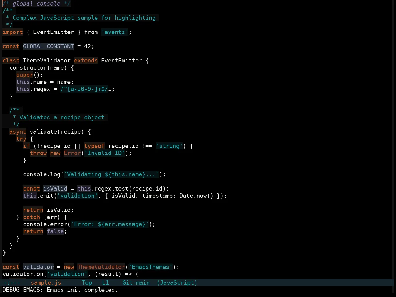 Soothe Obsidian Theme in javascript-mode