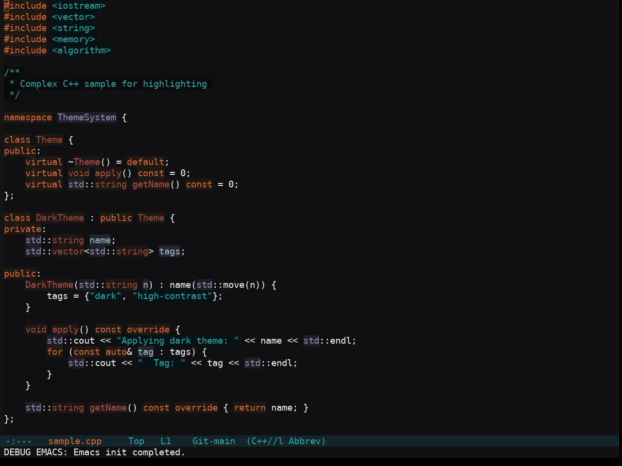 Soothe Theme in c++-mode