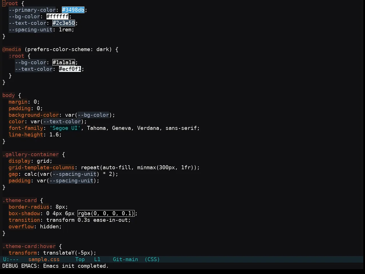 Soothe Theme in css-mode