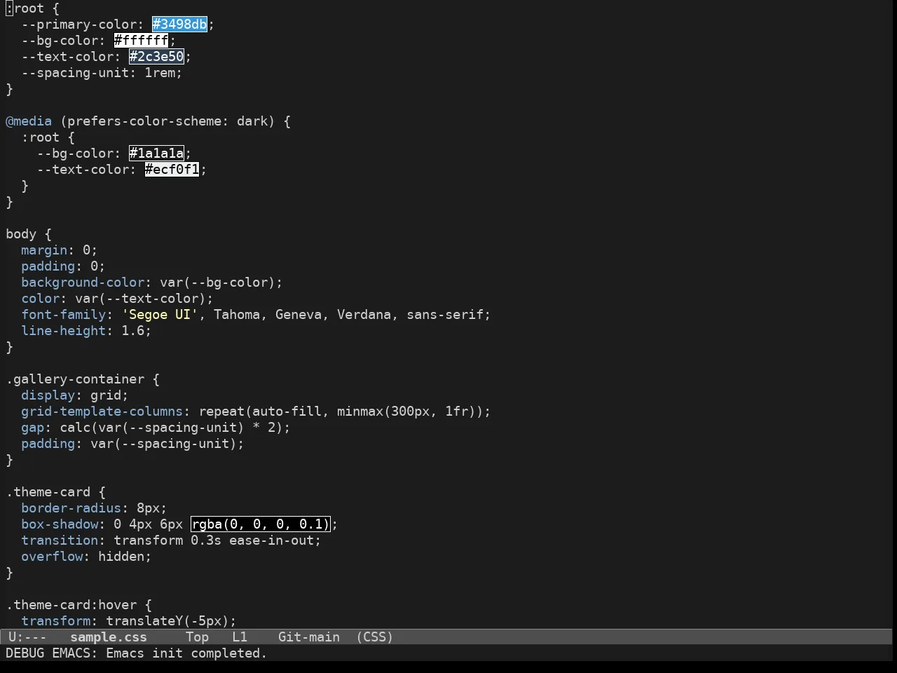 Soria Theme in css-mode