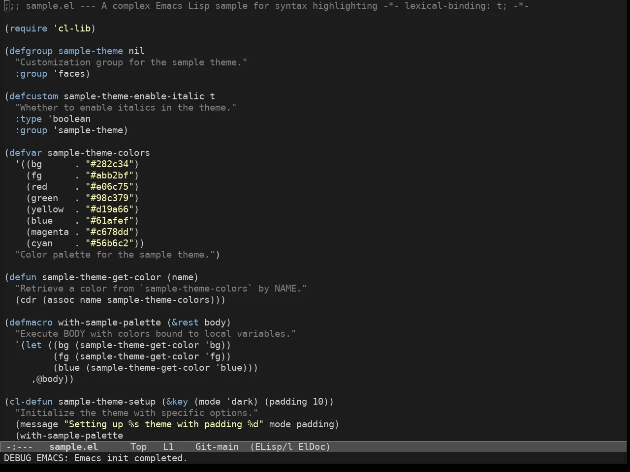 Soria Theme in emacs-lisp-mode