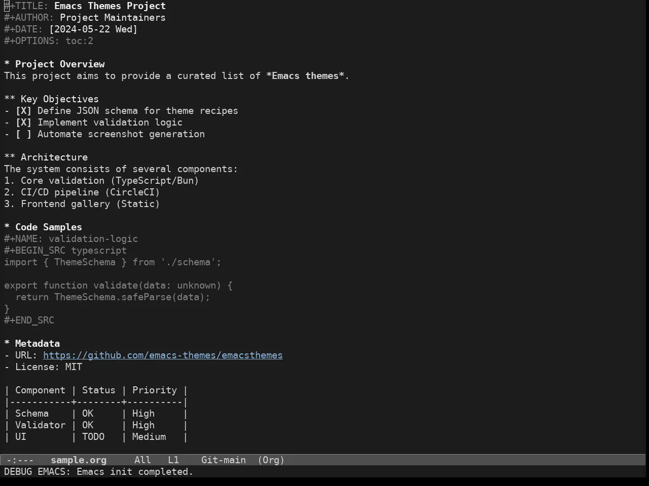 Soria Theme in org-mode