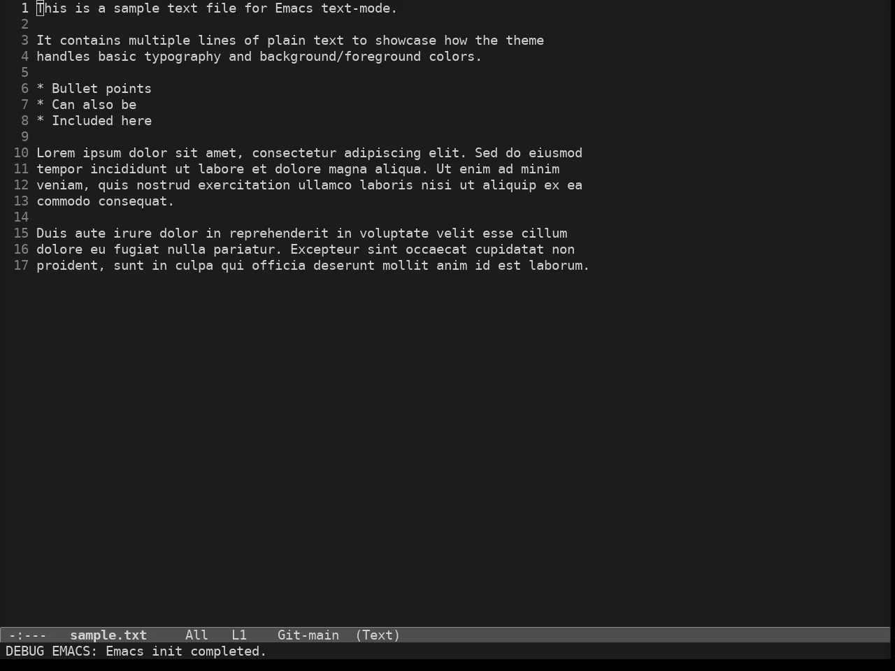 Soria Theme in text-mode