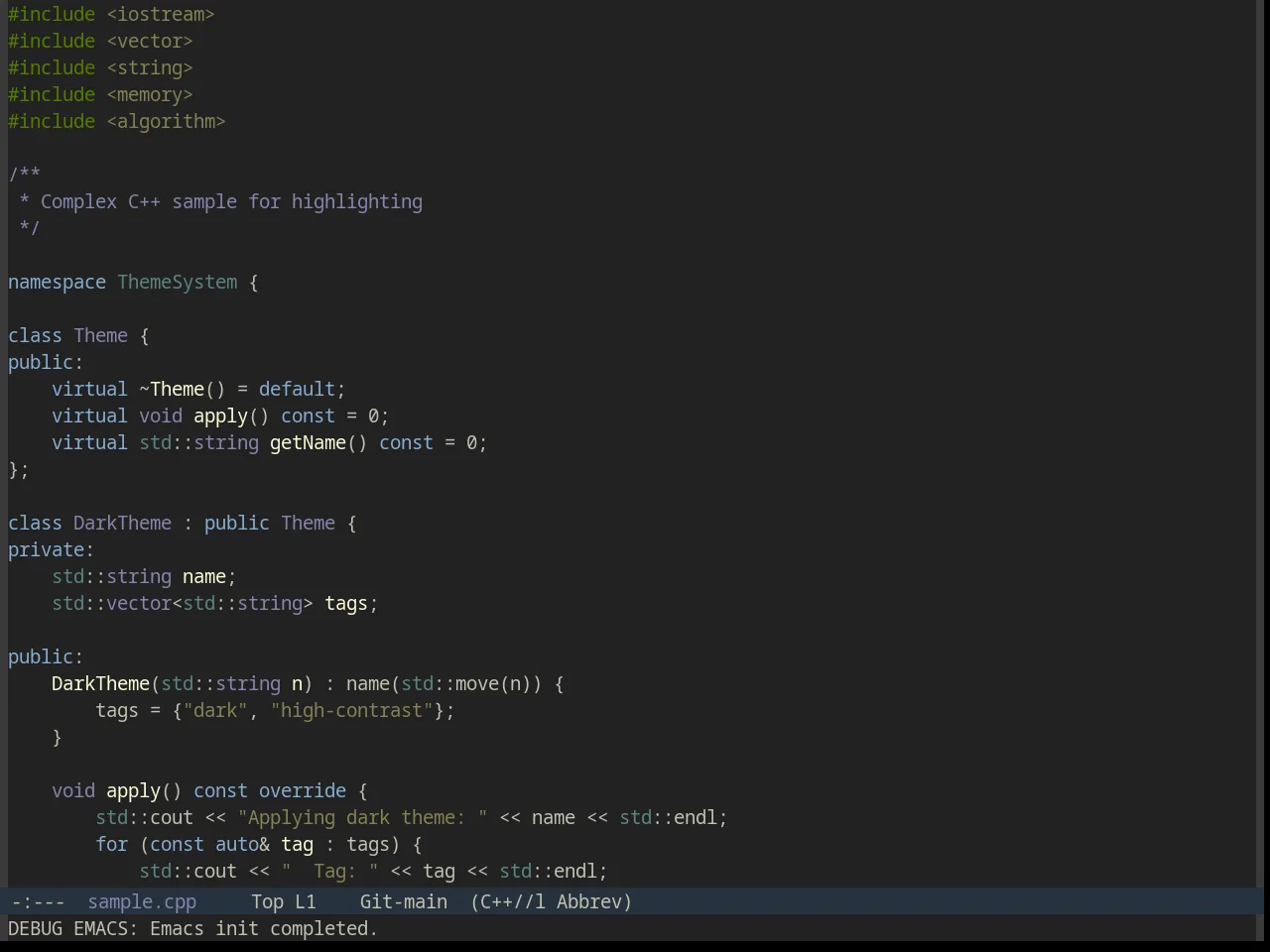 Sourcerer Theme in c++-mode