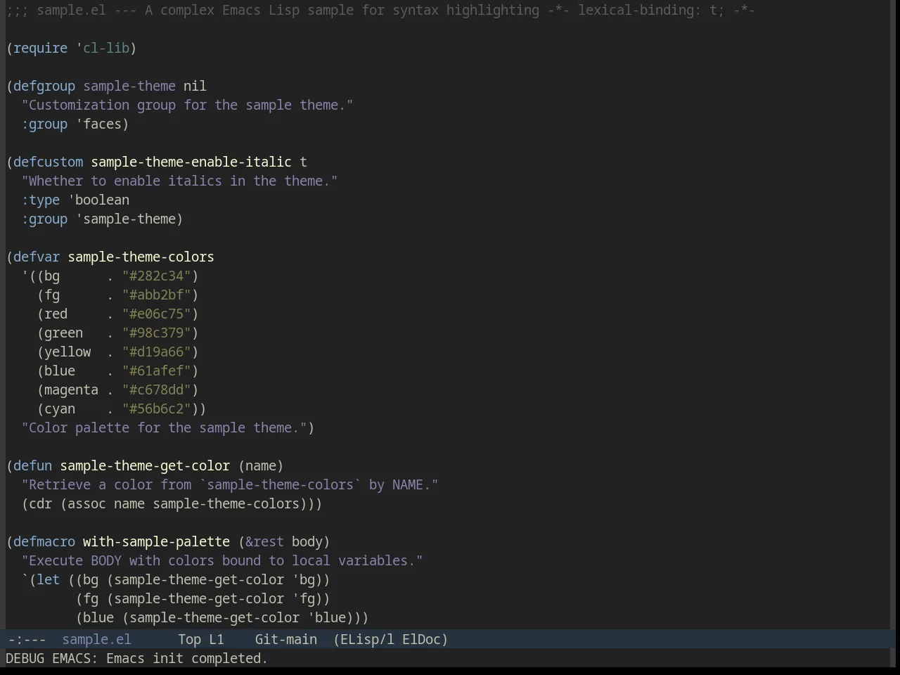 Sourcerer Theme in emacs-lisp-mode
