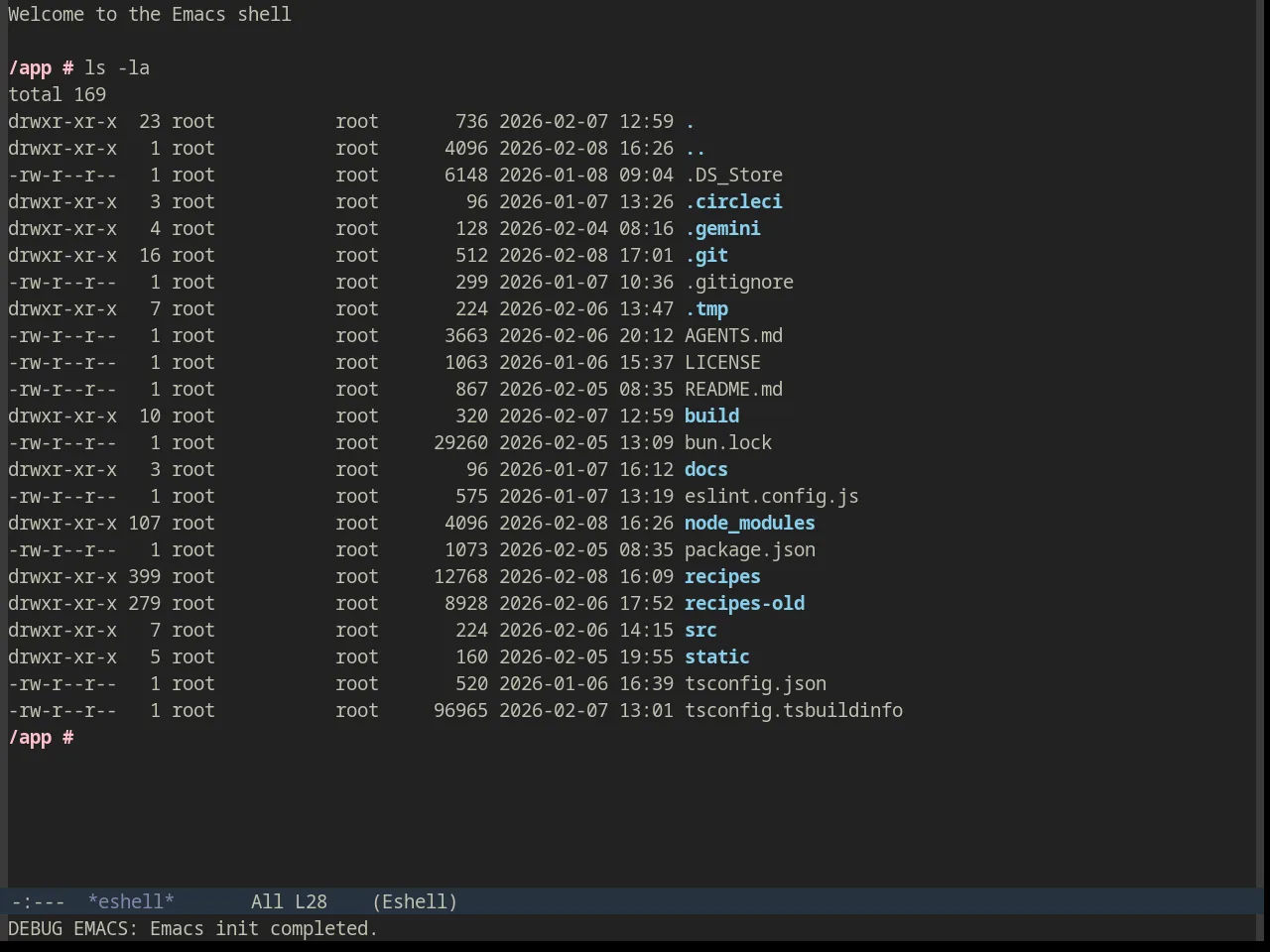 Sourcerer Theme in eshell
