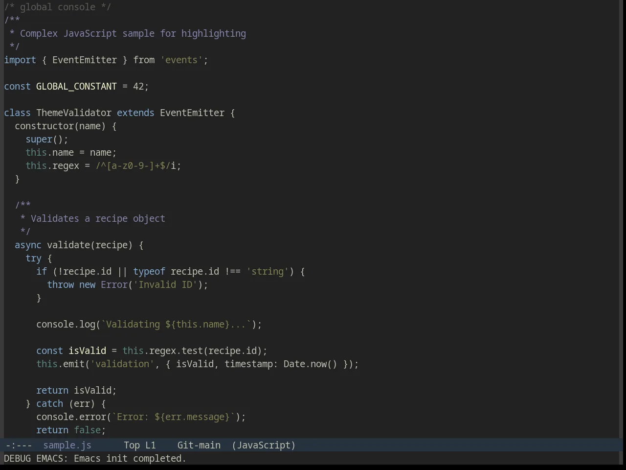 Sourcerer Theme in javascript-mode